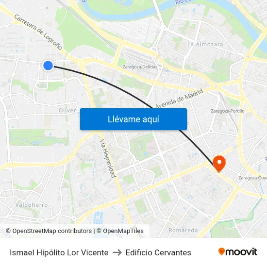 Ismael Hipólito Lor Vicente to Edificio Cervantes map