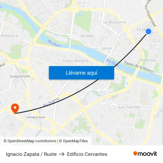 Ignacio Zapata / Ruste to Edificio Cervantes map