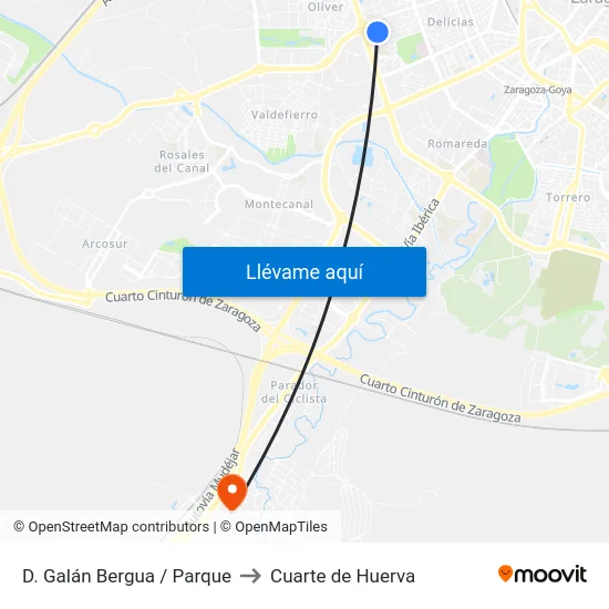 D. Galán Bergua / Parque to Cuarte de Huerva map