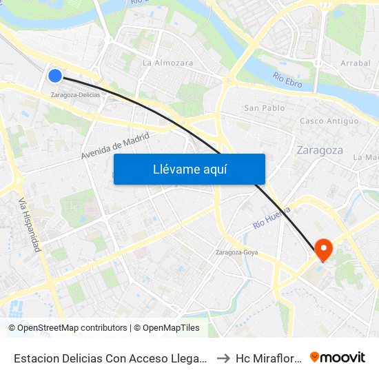 Estacion Delicias Con Acceso Llegadas to Hc Miraflores map