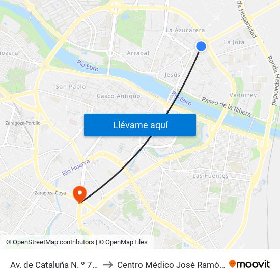 Av. de Cataluña N. º 74 / Plaza Mozart to Centro Médico José Ramón Muñoz Fernández map