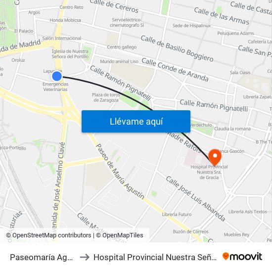 Paseomaría Agustín, 67 to Hospital Provincial Nuestra Señora de Gracia map