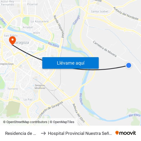 Residencia de Mayores to Hospital Provincial Nuestra Señora de Gracia map