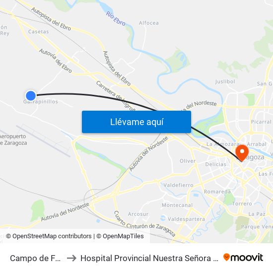 Campo de Fútbol to Hospital Provincial Nuestra Señora de Gracia map