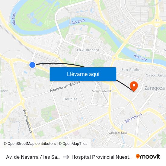 Av. de Navarra / Ies Santiago Hernández to Hospital Provincial Nuestra Señora de Gracia map