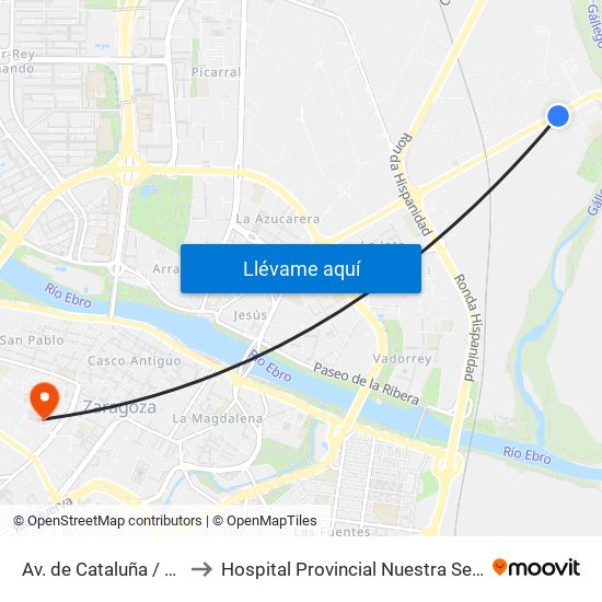 Av. de Cataluña / Río Martín to Hospital Provincial Nuestra Señora de Gracia map
