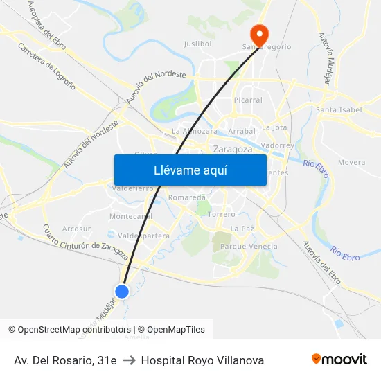 Av. Del Rosario, 31e to Hospital Royo Villanova map