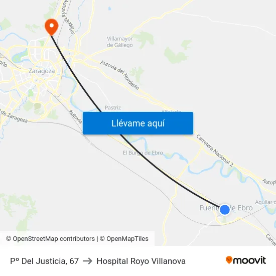 Pº Del Justicia, 67 to Hospital Royo Villanova map