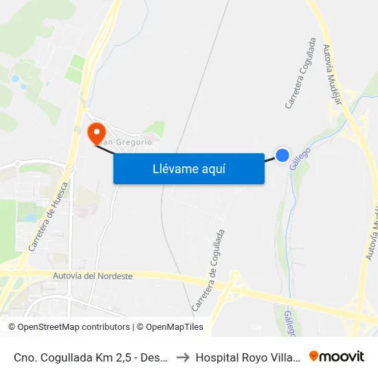 Cno. Cogullada Km 2,5 - Desguace to Hospital Royo Villanova map