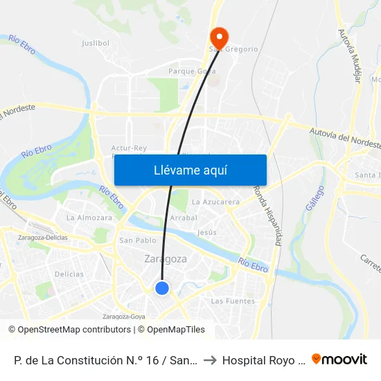 P. de La Constitución N.º 16 / San Ignacio de Loyola to Hospital Royo Villanova map