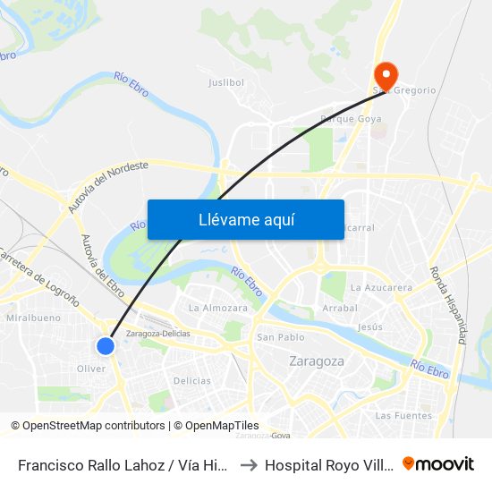 Francisco Rallo Lahoz / Vía Hispanidad to Hospital Royo Villanova map