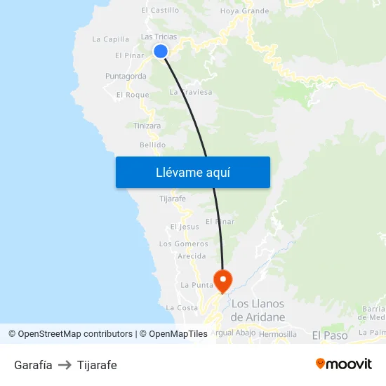 Garafía to Tijarafe map