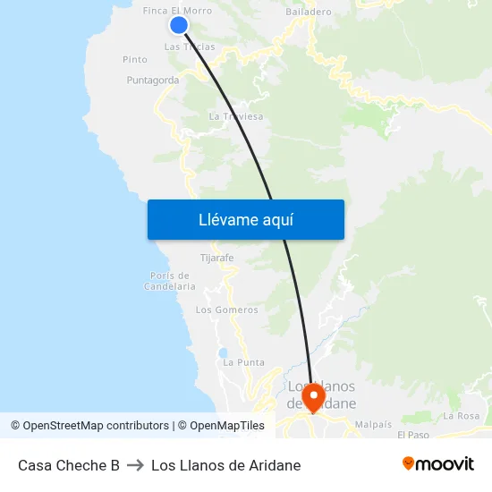 Casa Cheche B to Los Llanos de Aridane map