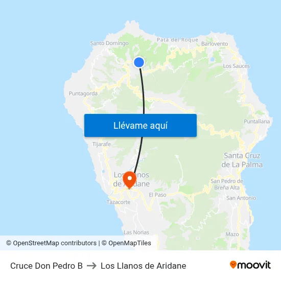 Cruce Don Pedro B to Los Llanos de Aridane map