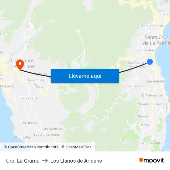 Urb. La Grama to Los Llanos de Aridane map