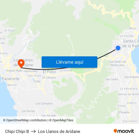 Chipi Chipi B to Los Llanos de Aridane map