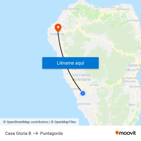 Casa Gloria B to Puntagorda map