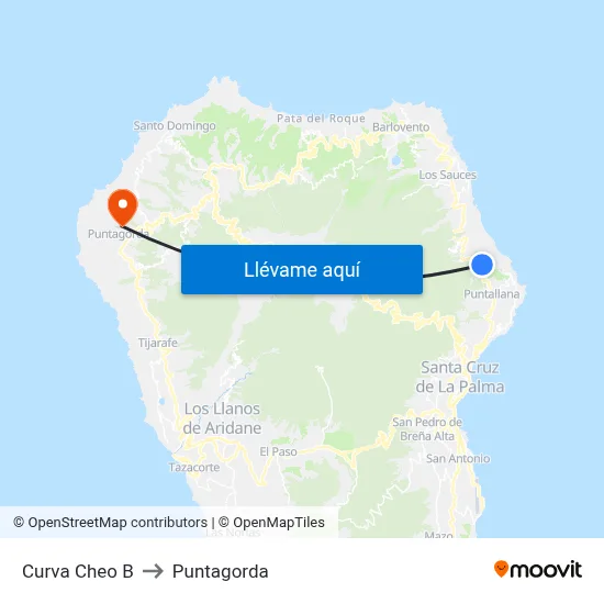Curva Cheo B to Puntagorda map