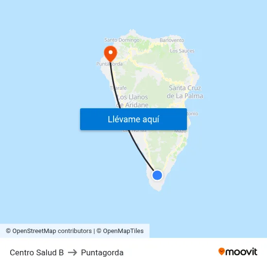 Centro Salud B to Puntagorda map