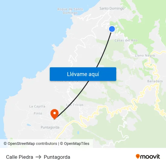 Calle Piedra to Puntagorda map