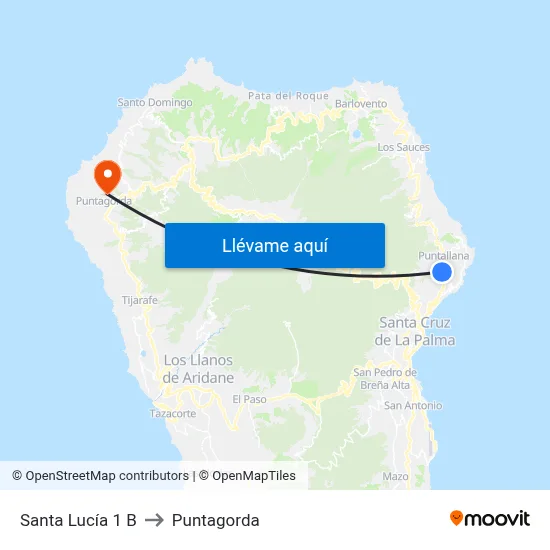 Santa Lucía 1 B to Puntagorda map