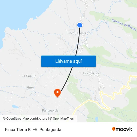 Finca Tierra B to Puntagorda map