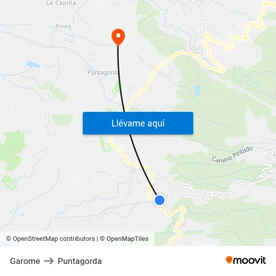 Garome to Puntagorda map