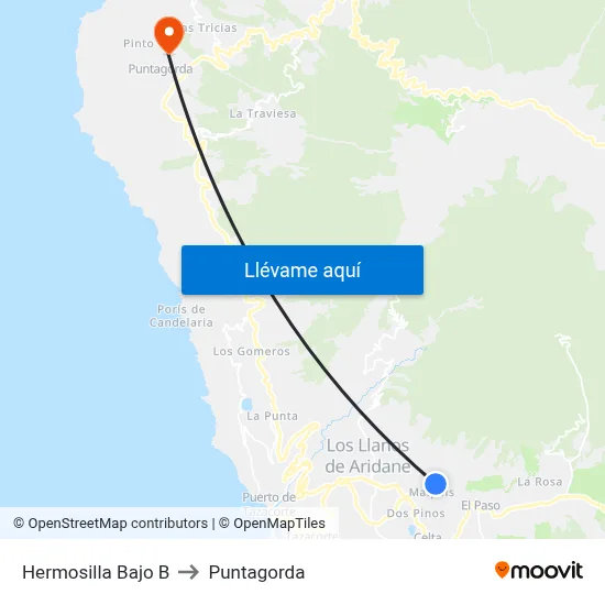 Hermosilla Bajo B to Puntagorda map