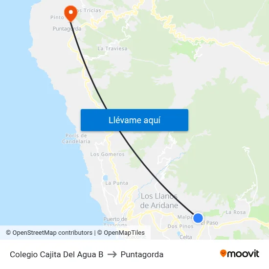Colegio Cajita Del Agua B to Puntagorda map