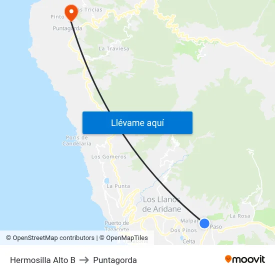 Hermosilla Alto B to Puntagorda map