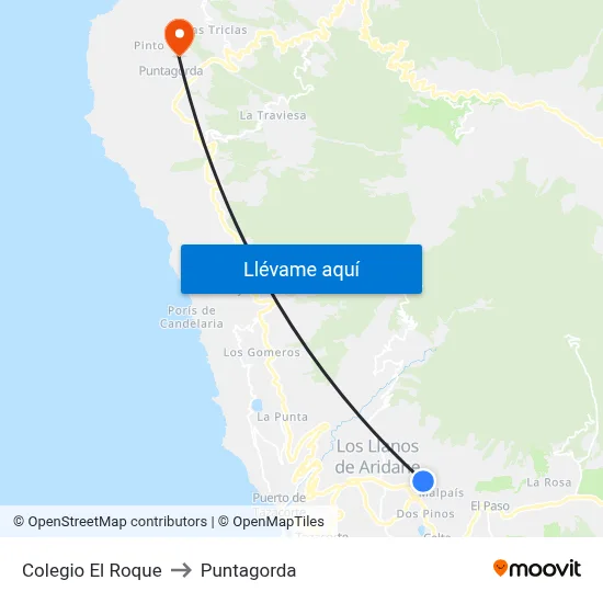 Colegio El Roque to Puntagorda map