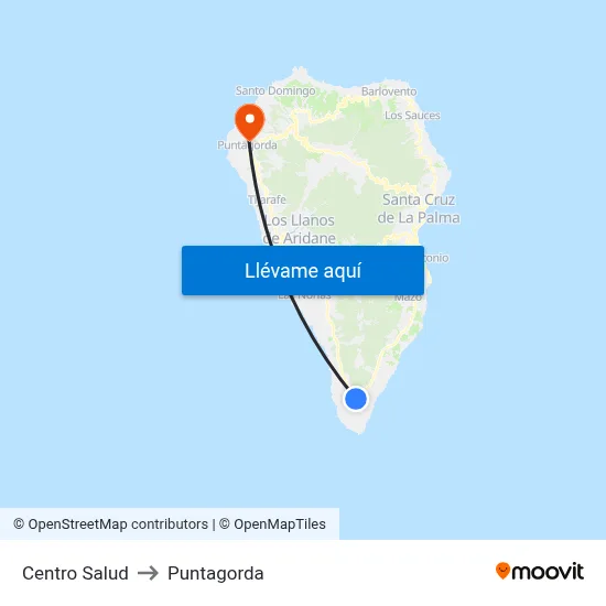 Centro Salud to Puntagorda map
