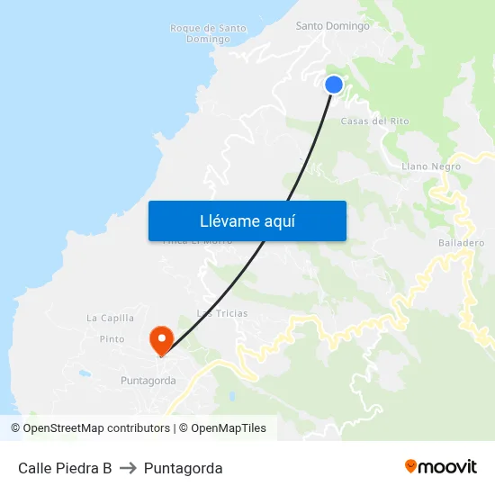 Calle Piedra B to Puntagorda map