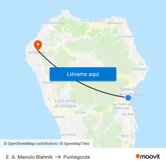 E. A. Manolo Blahnik to Puntagorda map
