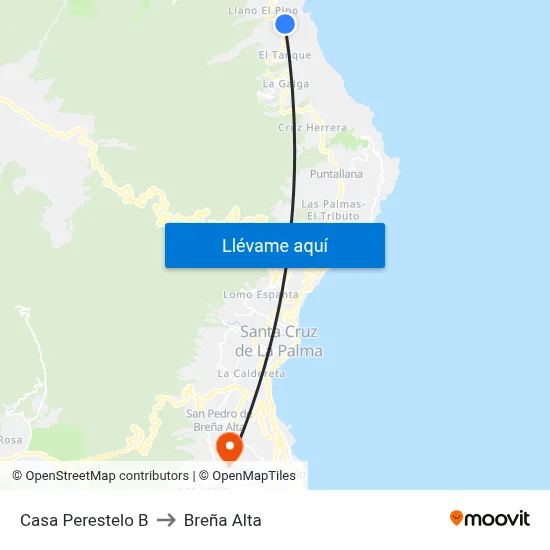 Casa Perestelo B to Breña Alta map