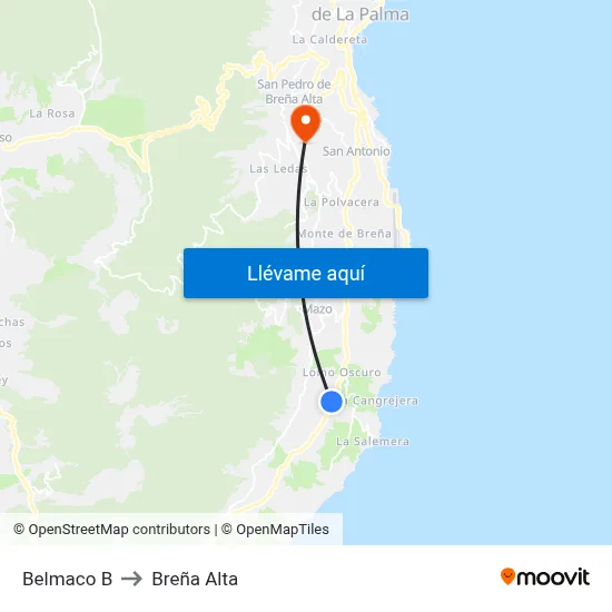 Belmaco B to Breña Alta map
