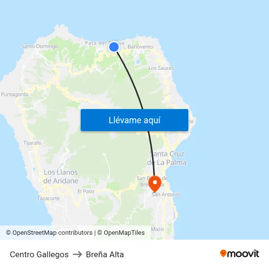 Centro Gallegos to Breña Alta map