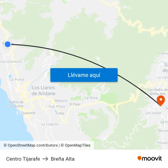 Centro Tijarafe to Breña Alta map