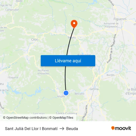 Sant Julià Del Llor I Bonmatí to Beuda map