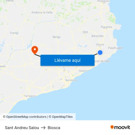 Sant Andreu Salou to Biosca map