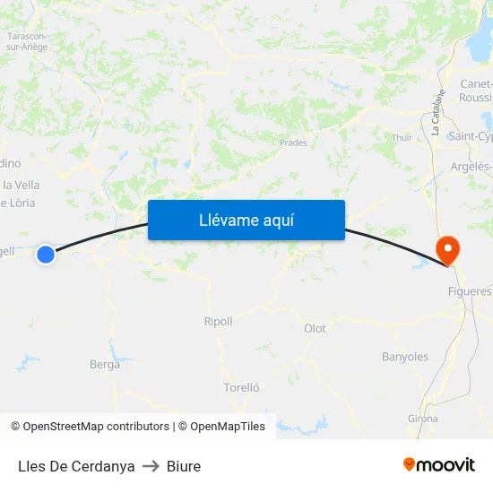 Lles De Cerdanya to Biure map