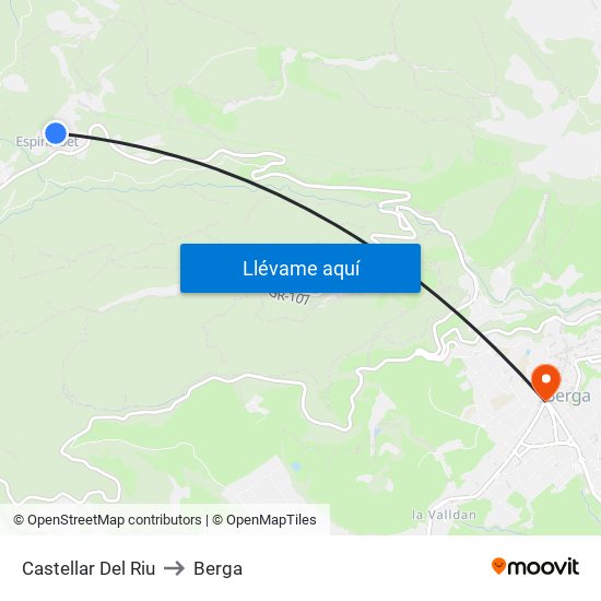 Castellar Del Riu to Berga map