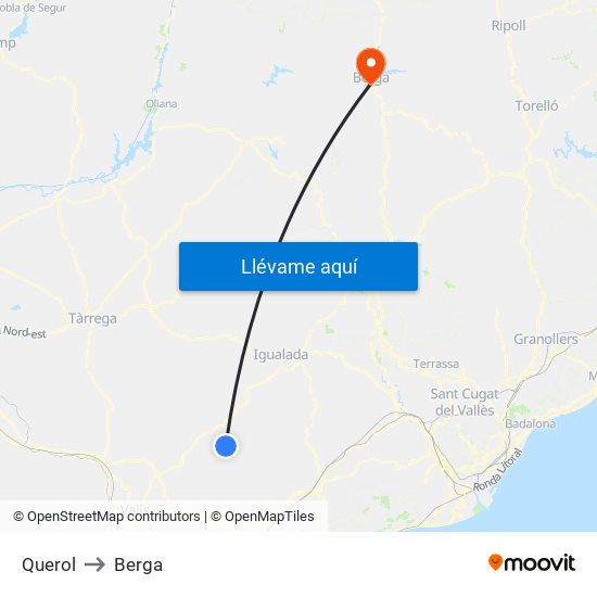 Querol to Berga map