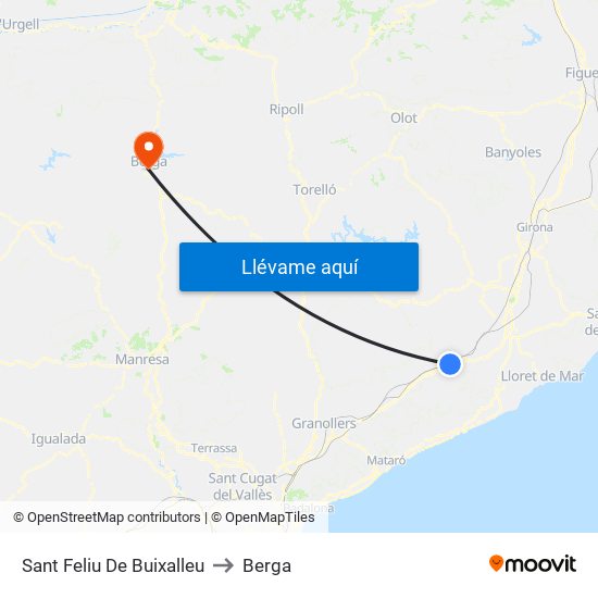 Sant Feliu De Buixalleu to Berga map