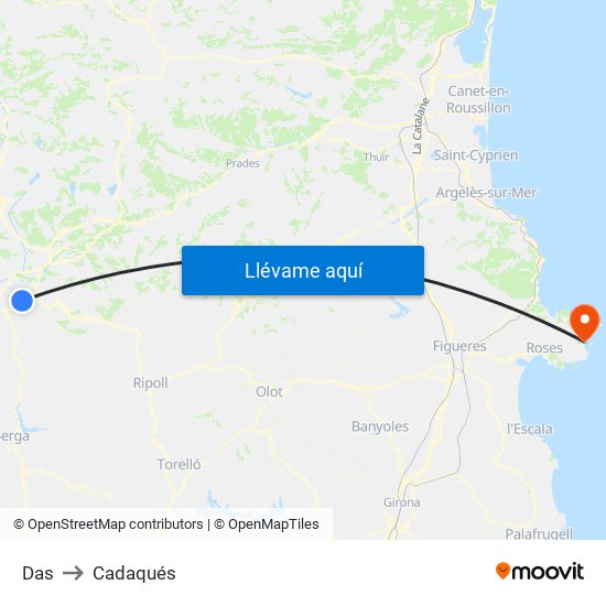 Das to Cadaqués map