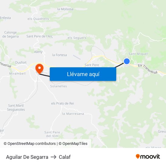 Aguilar De Segarra to Calaf map