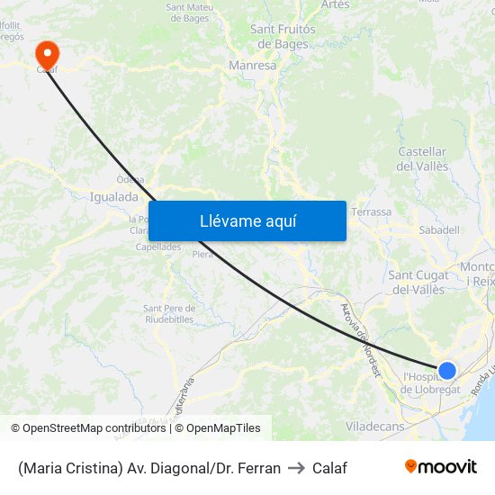 (Maria Cristina) Av. Diagonal/Dr. Ferran to Calaf map