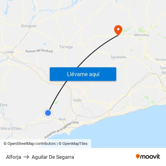 Alforja to Aguilar De Segarra map