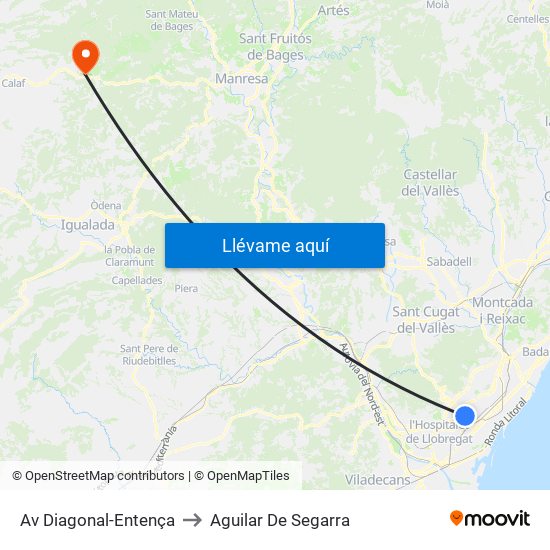 Av Diagonal-Entença to Aguilar De Segarra map