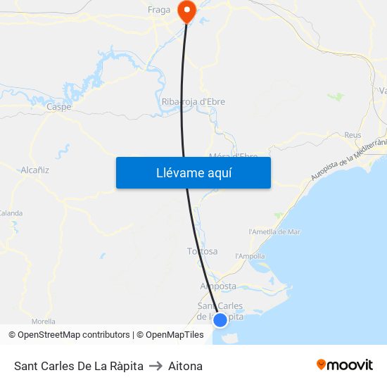 Sant Carles De La Ràpita to Aitona map